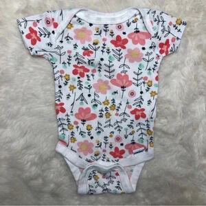 Gerber Onesie Diaper Shirt White / Floral Size Newborn